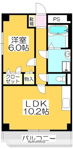 PEACE HOUSE MⅢ(1LDK/4階)の間取り写真