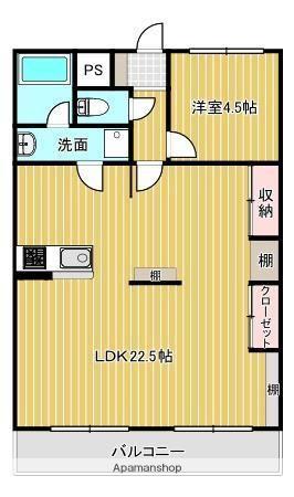 カワイマンション 1・2棟(1LDK/3階)の間取り写真