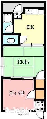 元木ハイツ(2K/2階)の間取り写真
