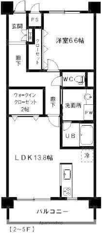 サンライズ太田(1LDK/2階)の間取り写真