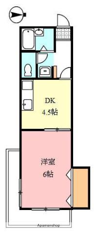 ヴィラ・アンソレイエ亀田町(1DK/3階)の間取り写真