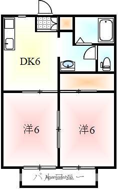 ロイヤルガーデン紙町(2DK/1階)の間取り写真