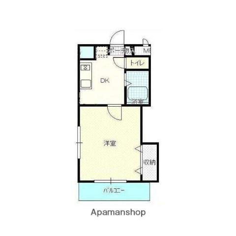 エスポワールⅠ田井(1K/1階)の間取り写真