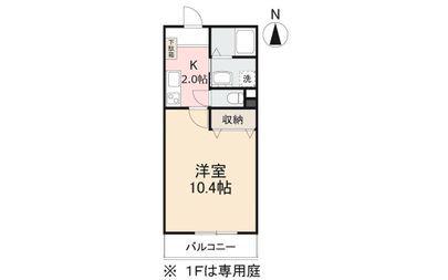 フィネス 百恵(1K/1階)の間取り写真