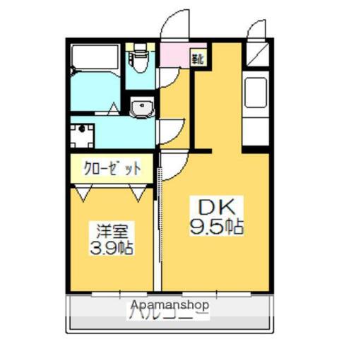 PURE・STAGE(1DK/2階)の間取り写真