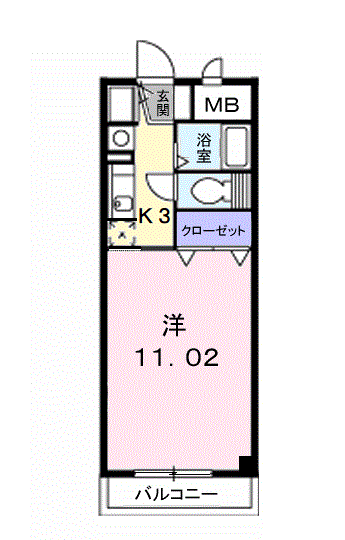 エトワール(1K/1階)の間取り写真