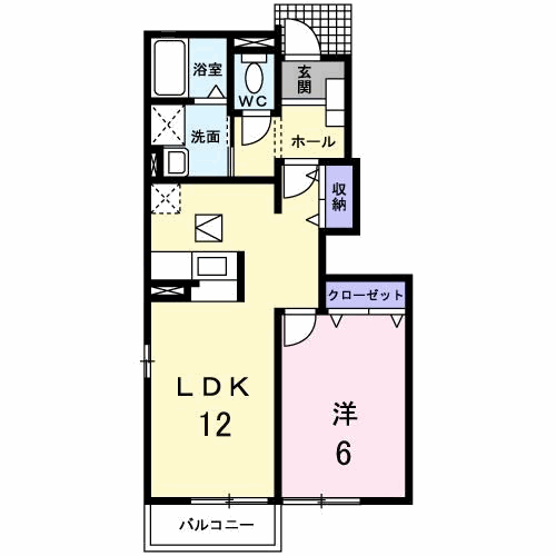 アンジュ・ベルーヴ1(1LDK/1階)の間取り写真