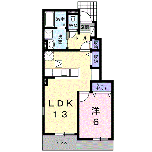 PORTEREGALOⅠ(1LDK/1階)の間取り写真