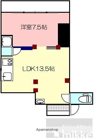 松縄コーポ(1LDK/2階)の間取り写真