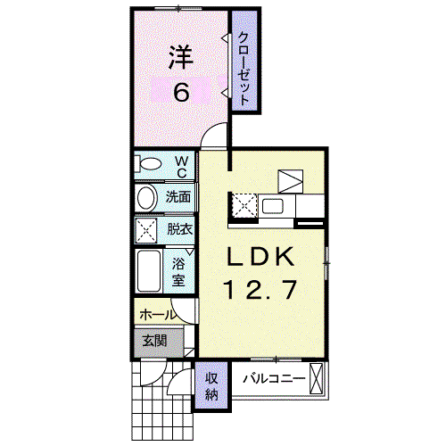 JⅡ・YOSHIDA(1LDK/1階)の間取り写真