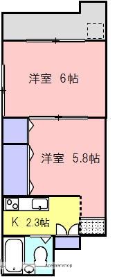 Lコート(2K/3階)の間取り写真