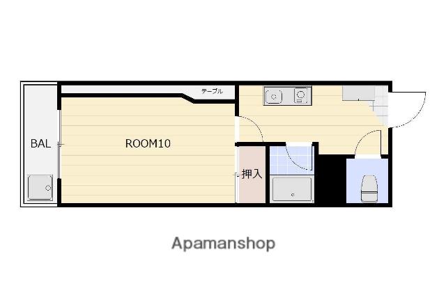 プレアール高松西町(1DK/3階)の間取り写真