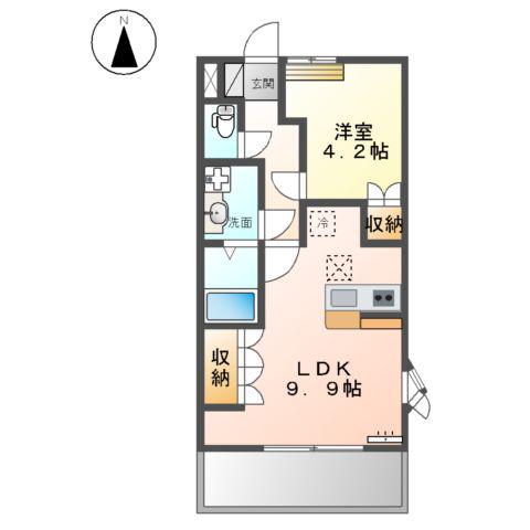 ファインパストラルⅡ(1LDK/1階)の間取り写真