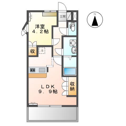 アドミレTⅡ(1LDK/2階)の間取り写真
