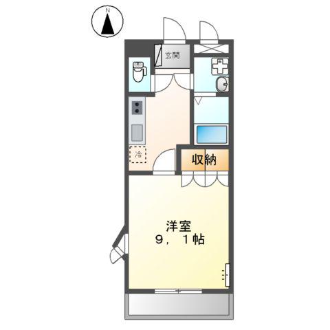 ワンダーハウス B(1K/1階)の間取り写真