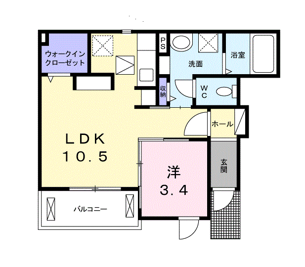 グランデ シーナⅢ(1LDK/1階)の間取り写真