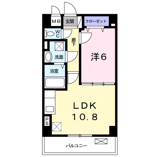 エトワールⅢ(1LDK/2階)の間取り写真