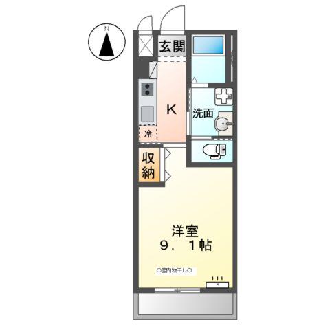 高松琴平電鉄長尾線 水田駅 徒歩23分 2階建 築8年(1K/1階)の間取り写真