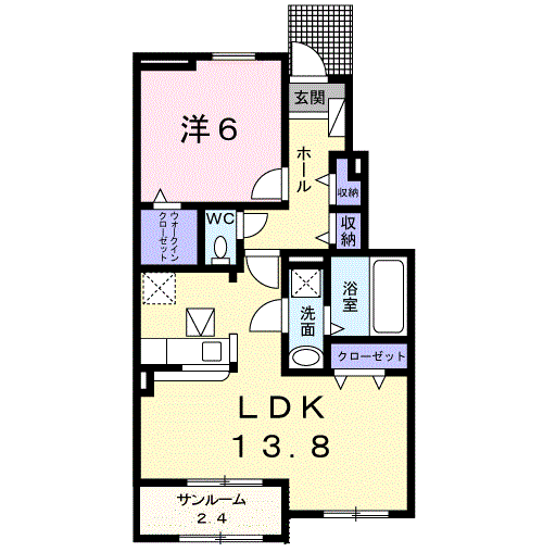 SキャメロンⅠ(1LDK/1階)の間取り写真