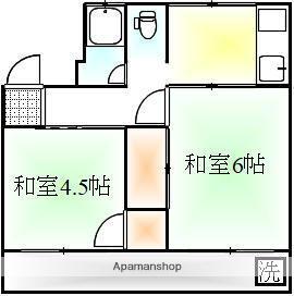 清風荘(2DK/2階)の間取り写真