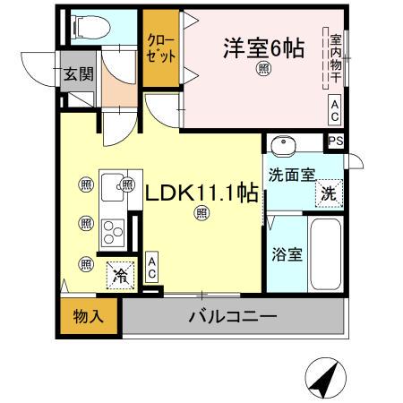 リエートパーク(1LDK/3階)の間取り写真