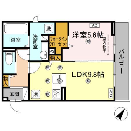 リエートパーク(1LDK/2階)の間取り写真