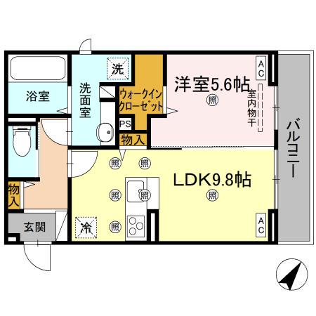 リエートパーク(1LDK/3階)の間取り写真