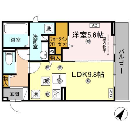 リエートパーク(1LDK/1階)の間取り写真