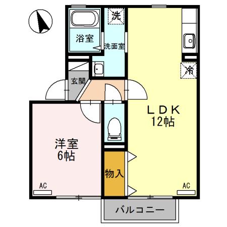 フラワーハイツ(1LDK/1階)の間取り写真