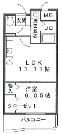 グランディールFⅡ(1LDK/2階)の間取り写真