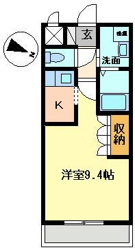 ラ・フォルテ(1K/1階)の間取り写真