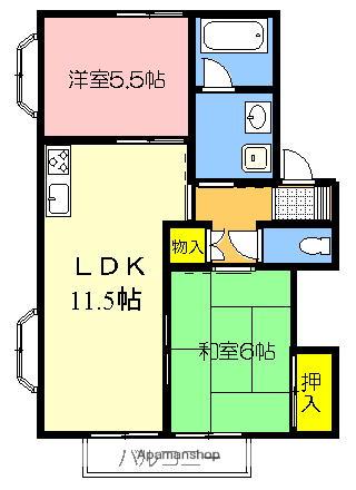 フレグランス桜町(2LDK/1階)の間取り写真