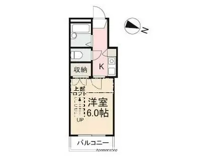 福岡レジデンスA(1K/2階)の間取り写真