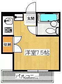 片原町駅北マンション(1K/6階)の間取り写真