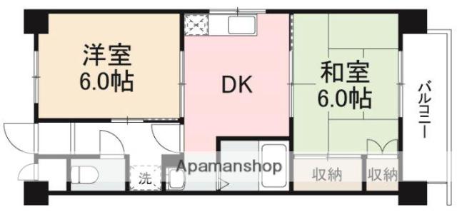 長栄マンション(2DK/3階)の間取り写真