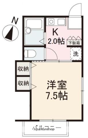 イマニティーアパートメント(1K/1階)の間取り写真