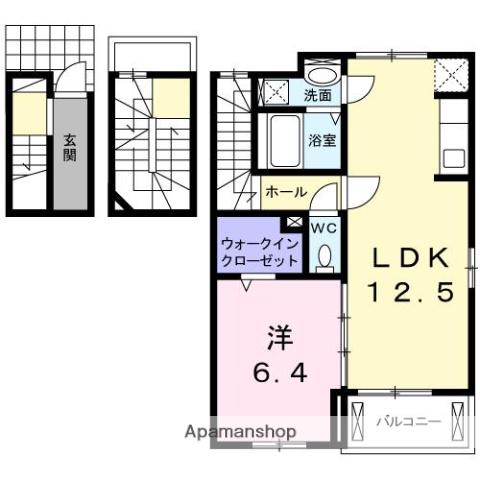 フェリーチェ太田(1LDK/3階)の間取り写真