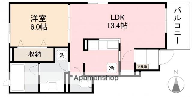 クアトロ(1LDK/1階)の間取り写真