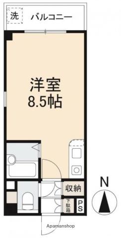 アルソリエート高松(ワンルーム/5階)の間取り写真