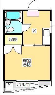 コート藤塚Ⅱ(1K/4階)の間取り写真