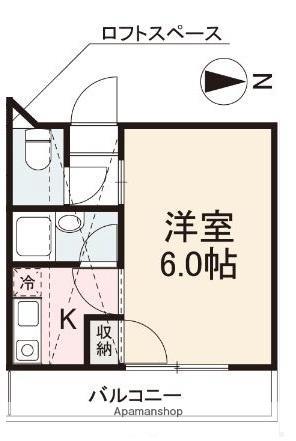 メゾン松福(1K/4階)の間取り写真