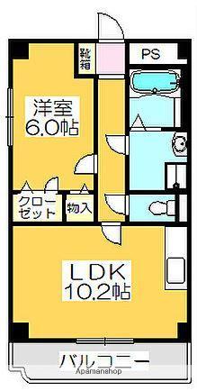 PEACE HOUSE MⅢ(1LDK/4階)の間取り写真