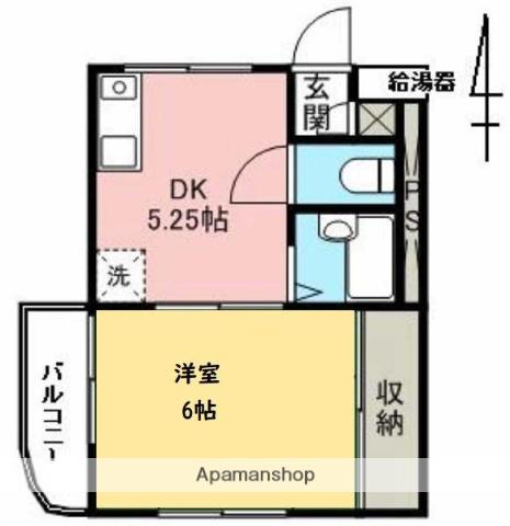 NK第9マンション(1DK/2階)の間取り写真