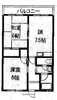 矢野マンション(2DK/1階)の間取り写真