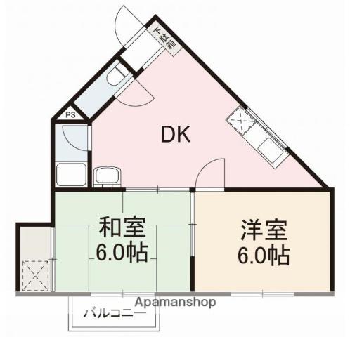 レクセラ上福岡(2DK/2階)の間取り写真
