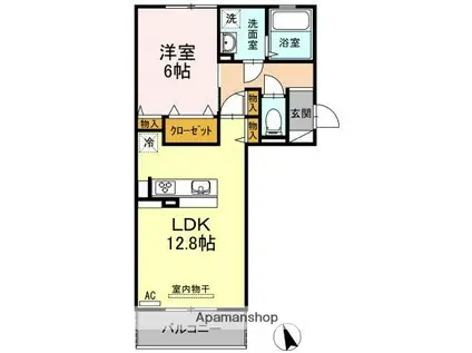 ラナマラキ(1LDK/3階)の間取り写真