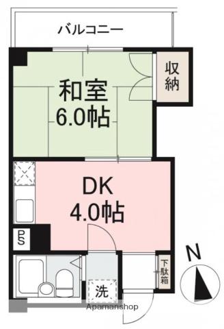 マリッチFUKUOKA(1DK/2階)の間取り写真