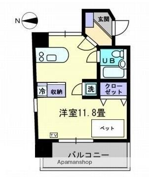 R-RESIDENCE TAKAMATSU(ワンルーム/6階)の間取り写真