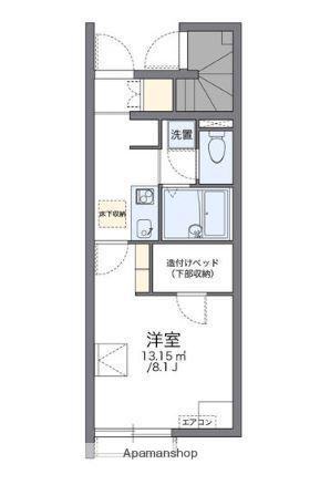 シエル高松Ⅱ(1K/2階)の間取り写真