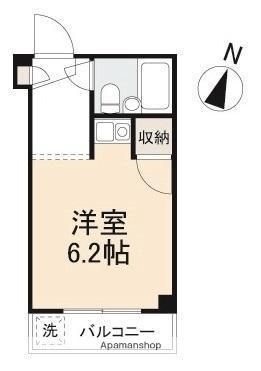 フジマンション(ワンルーム/2階)の間取り写真
